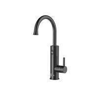 Robinet de chauffage d'eau chaude instantané 220, robinet électrique avec buse adaptateur universelle, en acier inoxydable(Matte Black)