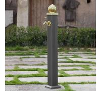 Robinet de colonne d'eau extérieur autonome - Bouche en acier inoxydable et cuivre avec support de tuyau pour des solutions d'irrigation et d'arrosage efficaces