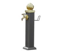 Robinet de colonne d'eau extérieur autonome en acier inoxydable - Robinet et support de tuyau en cuivre - Idéal pour le lavage des solutions d'irrigation et d'arrosage