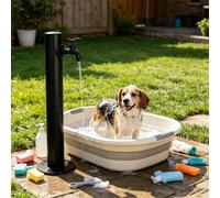 Robinet de colonne d'eau extérieur Station d'eau en acier inoxydable noir, robinet de jardin à montage au sol Distributeur d'eau de cour pour plage, côté piscine de pelouse