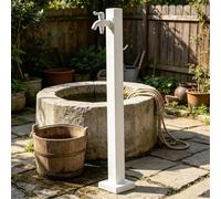 Robinet de colonne d'eau extérieure sans gel, source d'hydratation autoportante pour l'irrigation du jardin, carré blanc(Style 1,Height: 95cm/37.4in)