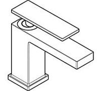 Robinet de colonne Hansgrohe Tecturis E 73013340, saillie 122 mm, avec poignée à levier, finition chrome noir brossé