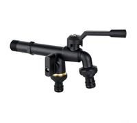 Robinet de cour en laiton à double sortie avec robinet à bille intégré pour un acheminement efficace de l'eau vers plusieurs zones de jardin ou de services publics