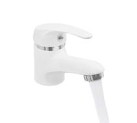 Robinet de cuisine, 3/8", robinet de lavabo, mitigeur monocommande pour lavabo, salle de bain avec eau froide/chaude, pour maisons, salles de bains, hôtels, etc. Blanc