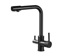 Robinet de cuisine 3-en-1 avec swivel Grifo de osmose 360 ° 3 Vías pour l'évier à double levier conception de filtre à eau potable robinet noir Beauty Comes