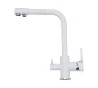 Robinet de cuisine 3 voies - Blanc - Pivotant à 360° - Température réglable - Robinet d'eau potable - Robinet de cuisine chromé - Robinet de cuisine - Robinet de filtre à eau - Mitigeur d'évier