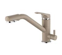 Robinet De Cuisine 3 Voies - Mitigeur Cuisine, Orientable 360° Laiton Robinets D'évier D'eau Potable, Froid & Chaud Disponible, Avec Sortie Eau Filtrée Et Valve En Céramique, Style Moderne, Noir