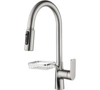 Robinet de Cuisine 3 Voies pour Filtre à Eau, 2 Modes, Robinet de Cuisine Extensible, col Flexible, mitigeur 3 en 1, Cuisine pour Filtre à Eau pour système d'osmose (Couleur : Gebürstetes Gold)