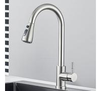 Robinet de cuisine à 2 voies avec rotation à 360 ° - Mitigeur à poignée unique pour eau chaude et froide - Finition blanche élégante - Parfait pour les cuisines modernes