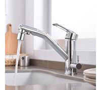 Robinet de cuisine à 3 voies avec filtre 2 modes 3 en 1 pour eau chaude et froide, robinet d'eau potable, système de filtration d'eau de cuisine
