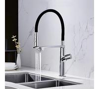 Robinet de cuisine à 3 voies avec filtre à eau 2 modes avec pulvérisateur à tirette vers le bas, robinet mitigeur flexible à levier unique, finition chromée, design 3 en 1 pour une utilisation facile