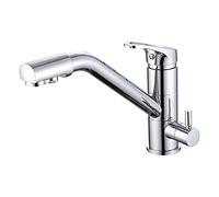Robinet de cuisine à 3 voies avec filtre à eau, mitigeur d'évier pivotant à 360 degrés pour purification des boissons