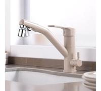 Robinet de cuisine à 3 voies avec filtre - Design 3 en 1 pour eau potable propre, mélangeur chaud et froid, 2 modes, durable et élégant, parfait pour les cuisines modernes