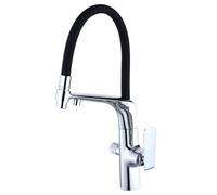 Robinet de cuisine à 3 voies avec pulvérisateur extractible, design pivotant pour une utilisation flexible, installation à trou unique pour éviers modernes