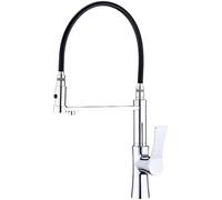 Robinet de cuisine à 3 voies avec tuyau flexible en silicone noir, mélangeur extractible à 2 fonctions, parfait pour système de filtration d'eau sous l'évier, installation facile et design durable