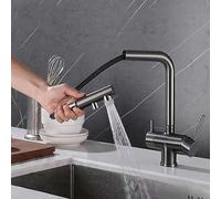 Robinet de Cuisine à 3 Voies pour Filtre à Eau, 2 Modes, Robinet à Osmose, Robinet pivotant de Cuisine, mitigeur 3 en 1, Robinet de Cuisine pour Filtre à Eau, Blanc (Couleur : chromé)