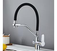 Robinet de cuisine à 3 voies pour osmose - Bec extractible - Finition chromée - Design 3 en 1 - Idéal pour évier - Installation facile - Filtre à eau