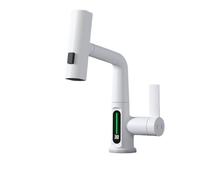Robinet de cuisine à affichage numérique noir avec purat à soulèvement de ruisseau Stream Basfall Basin Faucet pour le mélangeur de lavabo à eau froide chaude pour laver la salle de bain Bar Bar