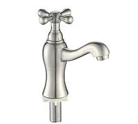 Robinet de cuisine à arc haut, robinet mitigeur rotatif pour évier d'eau froide et chaude, robinet moderne de salle de bain, design vertical élégant, installation facile, finition chromée durable.