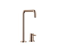 Robinet de cuisine à deux trous Dornbracht META Square 32815861-42 pour évier, avec rosaces simples, saillie 235 mm, bronze brossé