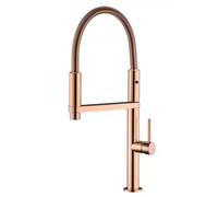 Robinet De Cuisine À Double Bec, Robinet D'évier À Col De Cygne en Laiton Massif avec Douchette Extractible, Mitigeur Thermostatique À Poignée Unique for La Cuisine(B)