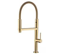 Robinet De Cuisine À Double Bec, Robinet D'évier À Col De Cygne en Laiton Massif avec Douchette Extractible, Mitigeur Thermostatique À Poignée Unique for La Cuisine(A)