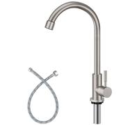 Robinet de cuisine à eau froide Orleimi en nickel brossé pour évier en acier inoxydable 304 sans plomb