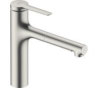 Robinet de cuisine à levier unique Hansgrohe Zesis ComfortZone 160, douchette...