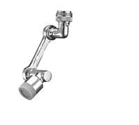 Robinet de cuisine à rotation universelle en acier inoxydable 1080, bras robotisé, extension pivotante métal, aérateur robinet, buse anti-éclaboussures(1080 degree double)
