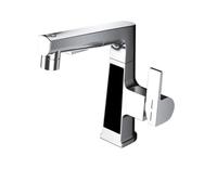 Robinet de cuisine, affichage numérique Robinet de traction, capteur à température ligente Taps de lavabo en laiton, soulèvement rotatif du mélangeur à eau froide et chaude pour évier de cuisine,