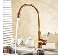 Robinet de Cuisine Antique Bassin Haut de Gamme Bronze Bronze Bronze décoration Robinet d'évier de Cuisine mélangeur d'eau Froide en céramique monocommande monoconnecté
