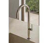 Robinet de cuisine AUREA 55803N575 Kludi commande latérale, en acier inoxydable nickel brossé