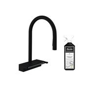Robinet de cuisine avec douchette Aquno Select M81 170 3 jets noir mat + nettoyant Briochin