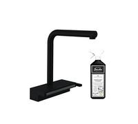 Robinet de cuisine avec douchette Aquno Select M81 250 2 jets noir mat + nettoyant Briochin