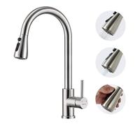 Robinet de Cuisine avec Douchette Extensible Mitigeur Cuisine 3 Types de Jets Mitigeur Évier Rotatif 360° Robinetterie en Acier