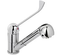 Robinet de cuisine avec douchette extractible, inox, hauteur 230 mm - Hendi