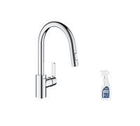 Robinet de cuisine avec douchette Feel chromé + nettoyant GrohClean
