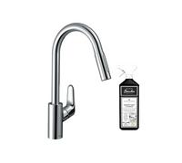 Robinet de cuisine avec douchette Focus M41 240 2 jets chromé + nettoyant Briochin