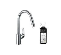 Robinet de cuisine avec douchette Focus M41 240 sBox 2 jets chromé + nettoyant Briochin