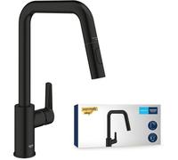 Grohe Start robinet de cuisine 306312430 noir mat, bec haut, douchette extractible à double rinçage
