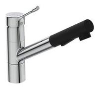 Ideal Standard Robinet de cuisine CeraLook BC297AA, bec centré, douchette extractible, saillie 233 mm, chromé