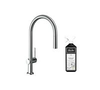 Robinet de cuisine avec douchette Talis M54 210 chromé + nettoyant Briochin