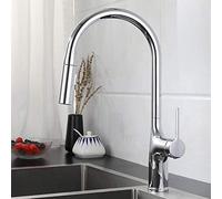 Robinet de Cuisine avec pulvérisateur extractible en Laiton, Rotation à 360°, Chaud et Froid, 2 Modes de buse, robinets à économie d'eau pour éviers de Cuisine, Noir (Couleur : Noir)