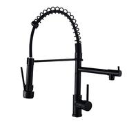 Robinet de cuisine avec pulvérisateur Pull Down Tire hors des robinets de cuisine Commercial Spring Spring Vecinet Robinet Hot and Cold Water Deck Mouted Mounted Uple Tap 2 Spout avec raccords