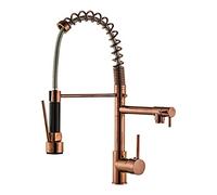 Robinet de cuisine avec pulvérisateur Pull Down Tire hors des robinets de cuisine Commercial Spring Spring Vecinet Robinet Hot and Cold Water Deck Mouted Mounted Uple Tap 2 Spout avec raccords
