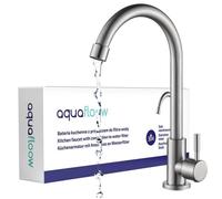 Robinet de cuisine avec raccord pour filtre à eau, mitigeur d'évier rotatif 360 degré, en acier inoxydable