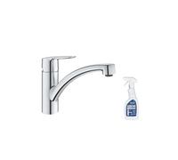 Robinet de cuisine bec bas Start 2021 chromé + nettoyant GrohClean