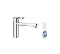 Robinet de cuisine bec médium Start Flow Quickfix chromé + nettoyant GrohClean