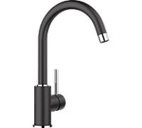 Mitigeur MIDA en Silgranit avec col de cygne orientable à 360°, noir (526145)