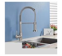 Robinet de cuisine chromé avec pirouter de pair en laiton mélangeur pour le robinet de lavabo chaud et froid pipe noire durable conception moderne pour la rénovation de la cuisine Aqiong